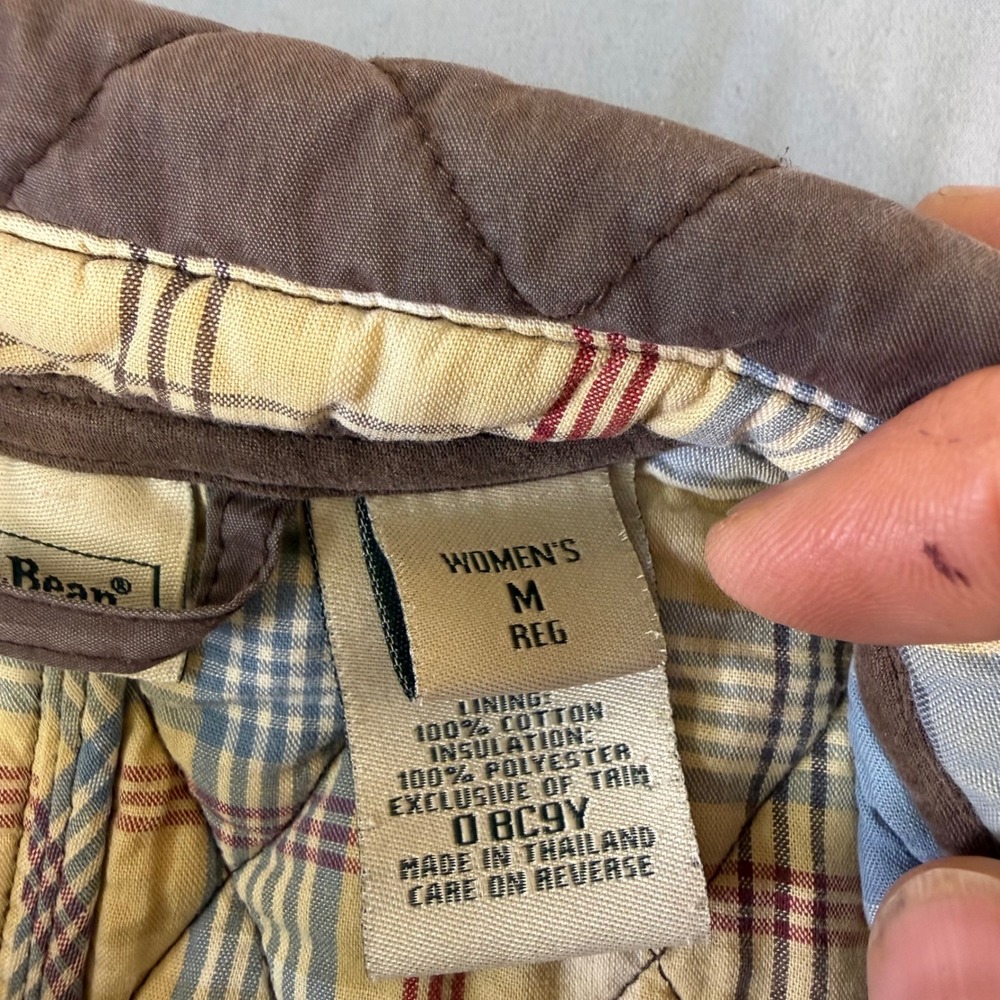 L.L. Bean Quilted Utility Jacket in Brown with Pink Accents - Picture 7 of 16